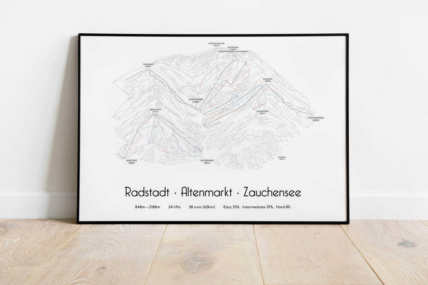 radstadt altenmarkt zauchensee mountain artwork black