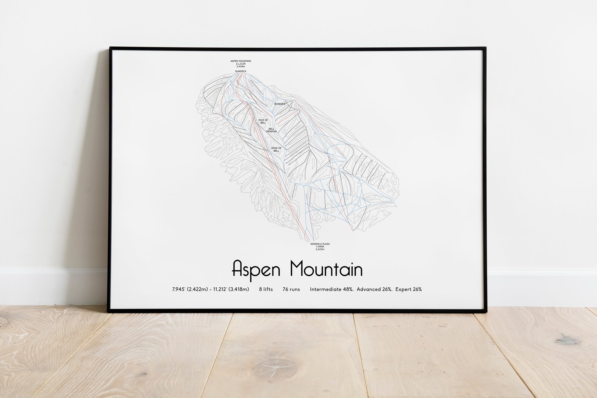 aspen mountain artwork black frame