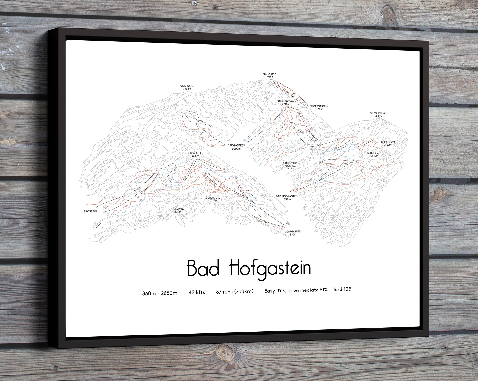 Bad Hofgastein mountain artwork wood