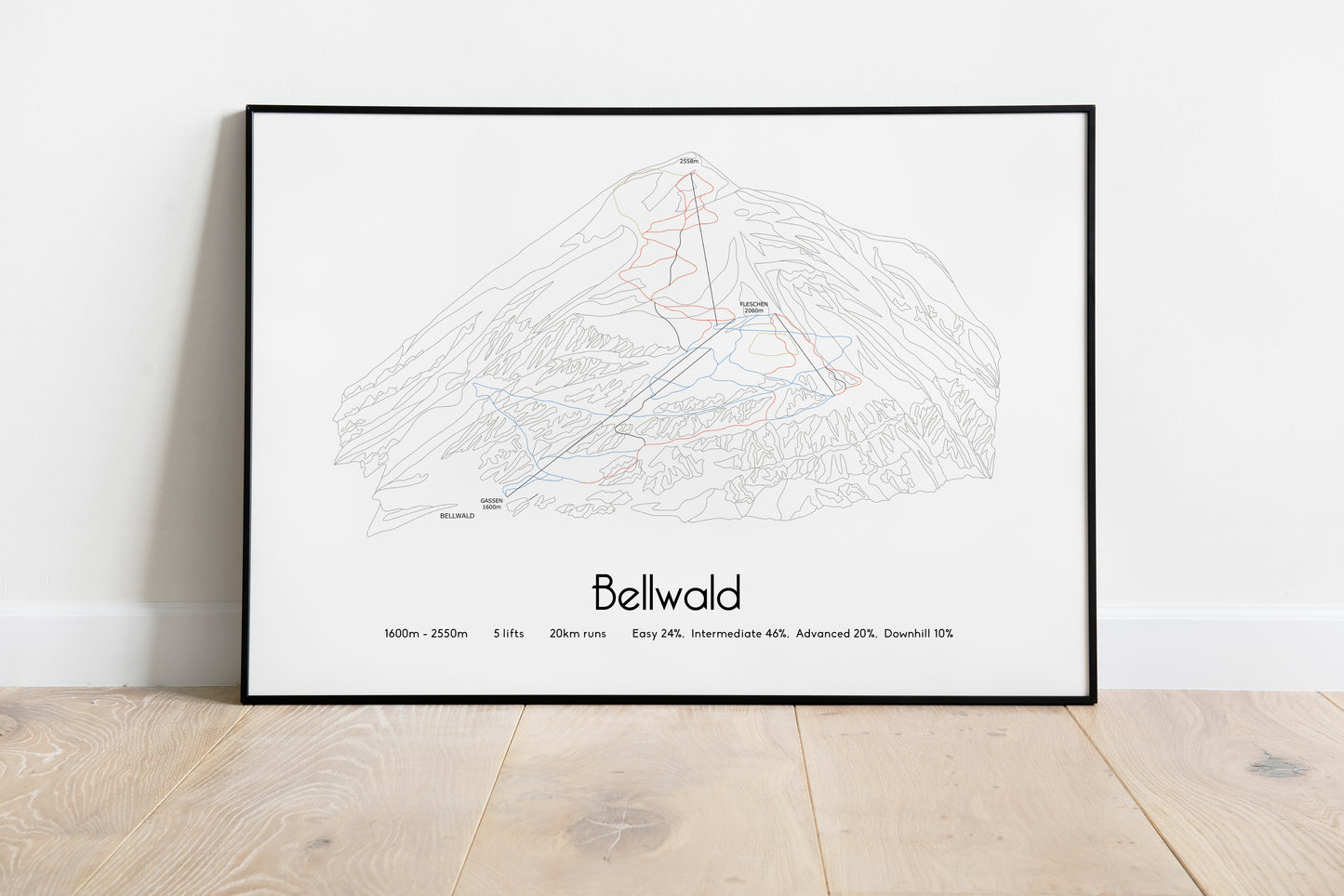 bellwald mountain artwork black frame