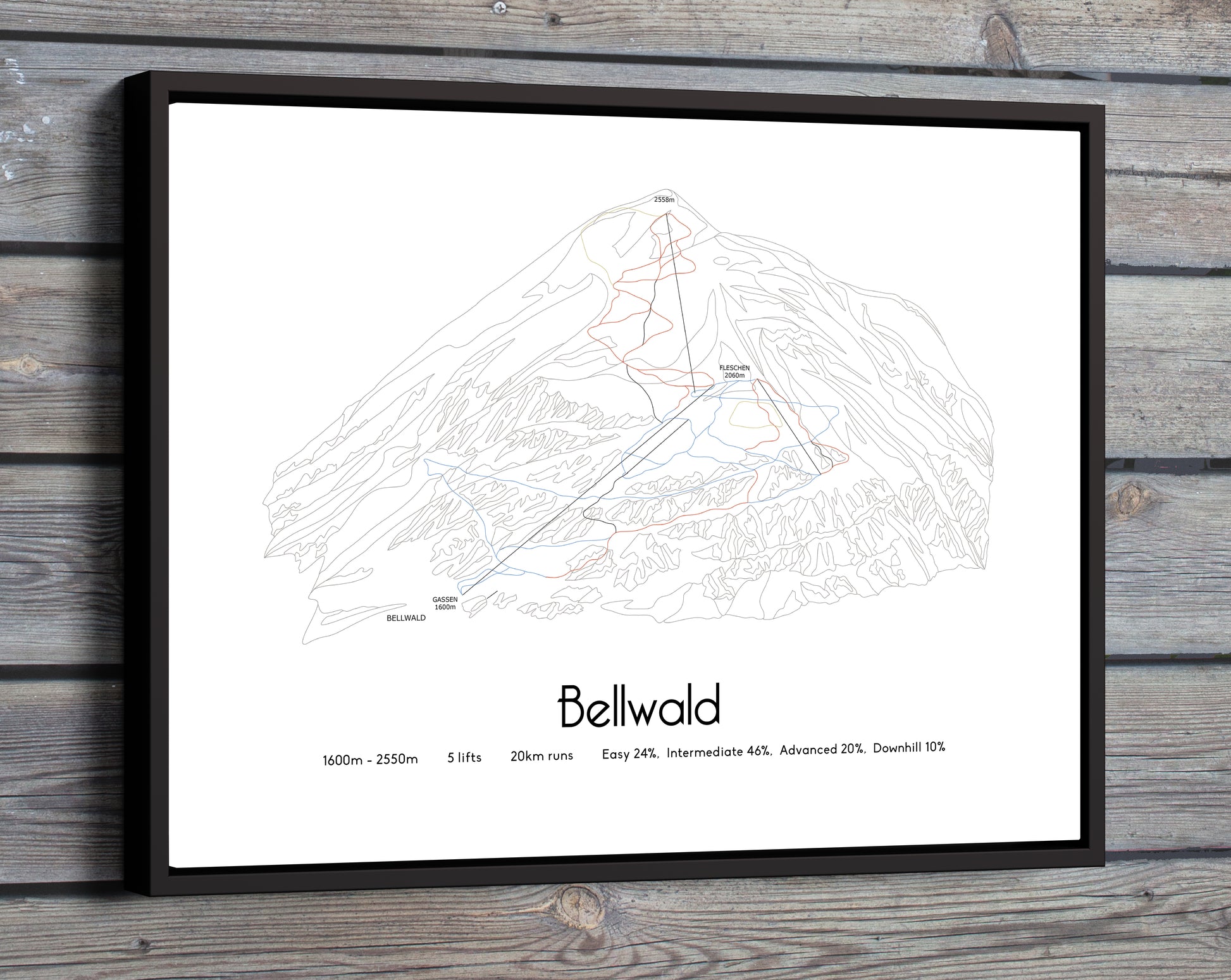 bellwald mountain artwork wooden wall