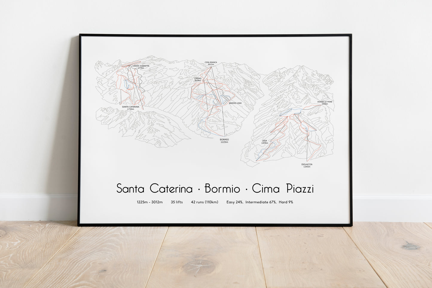 santa caterina bormio mountain artwork black