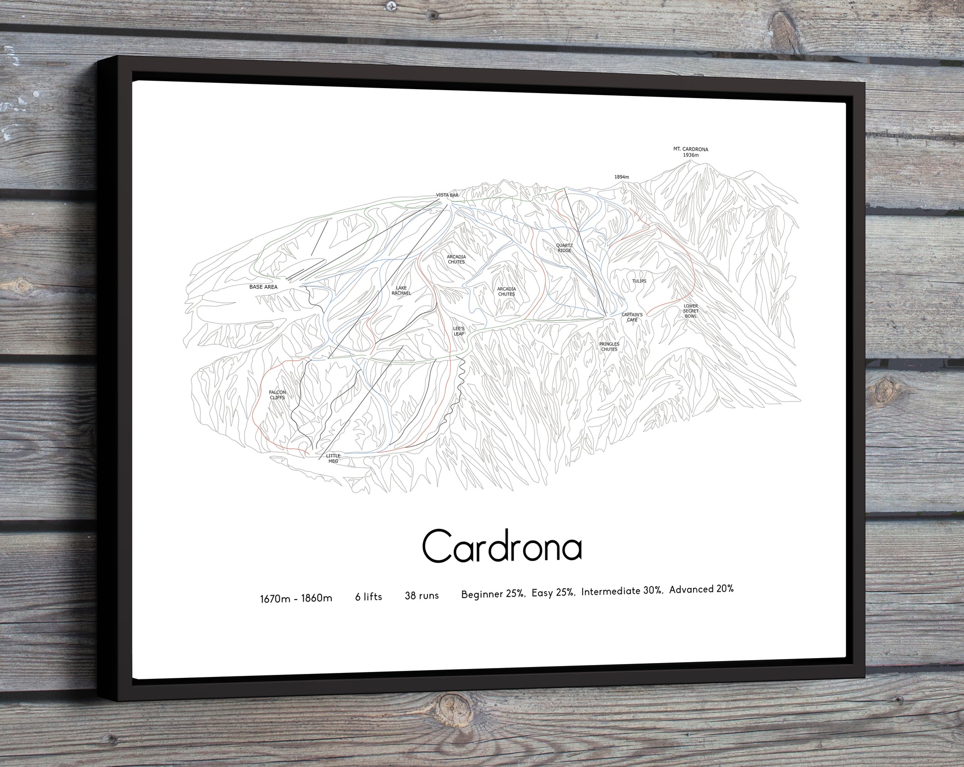 cardrona mountain artwork wooden wall