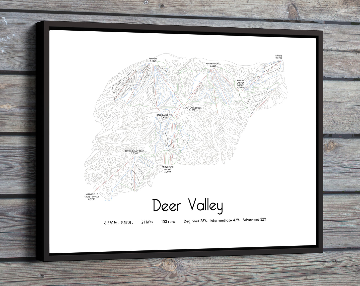 deer valley mountain artwork wooden wall