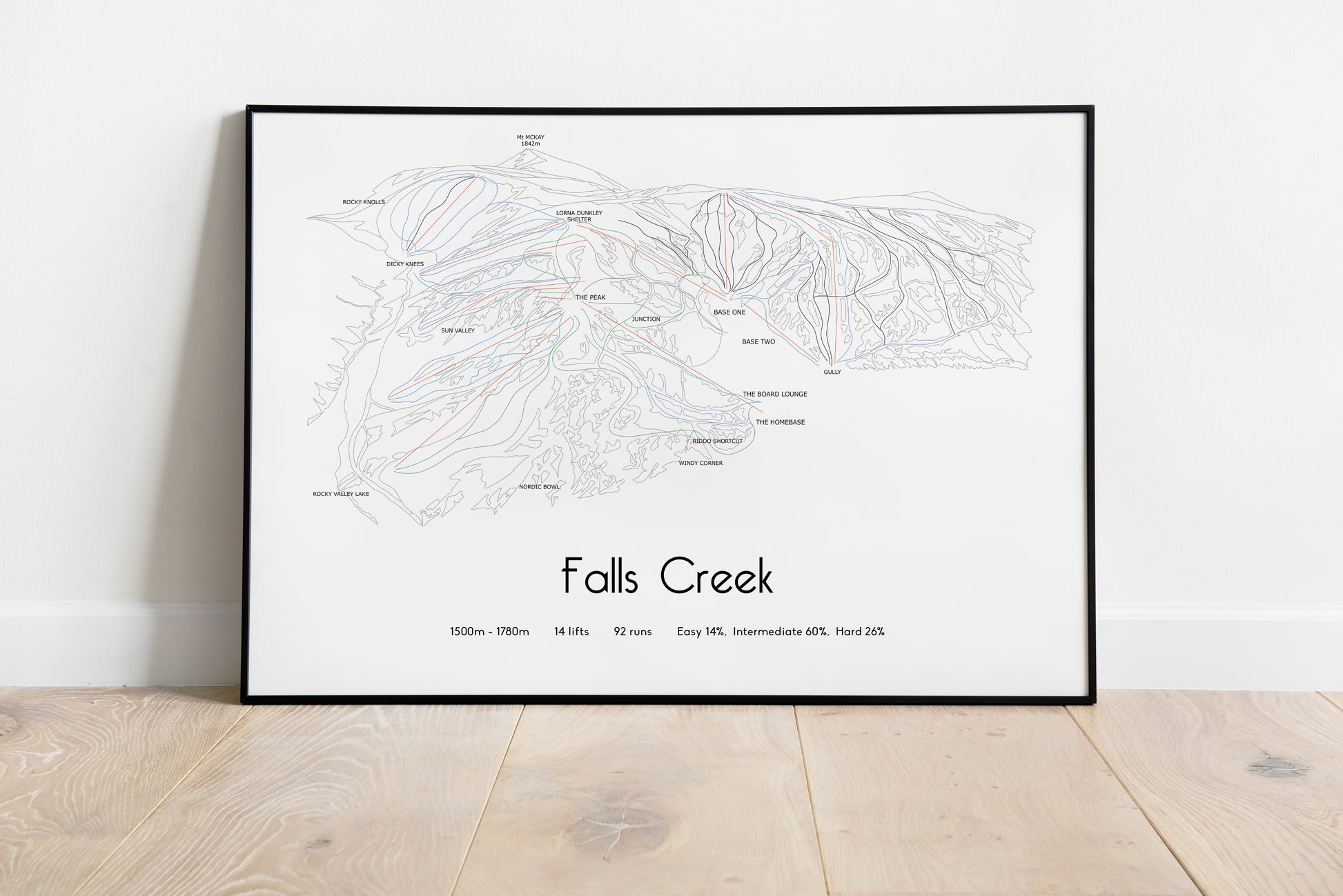 falls creek mountain artwork black frame