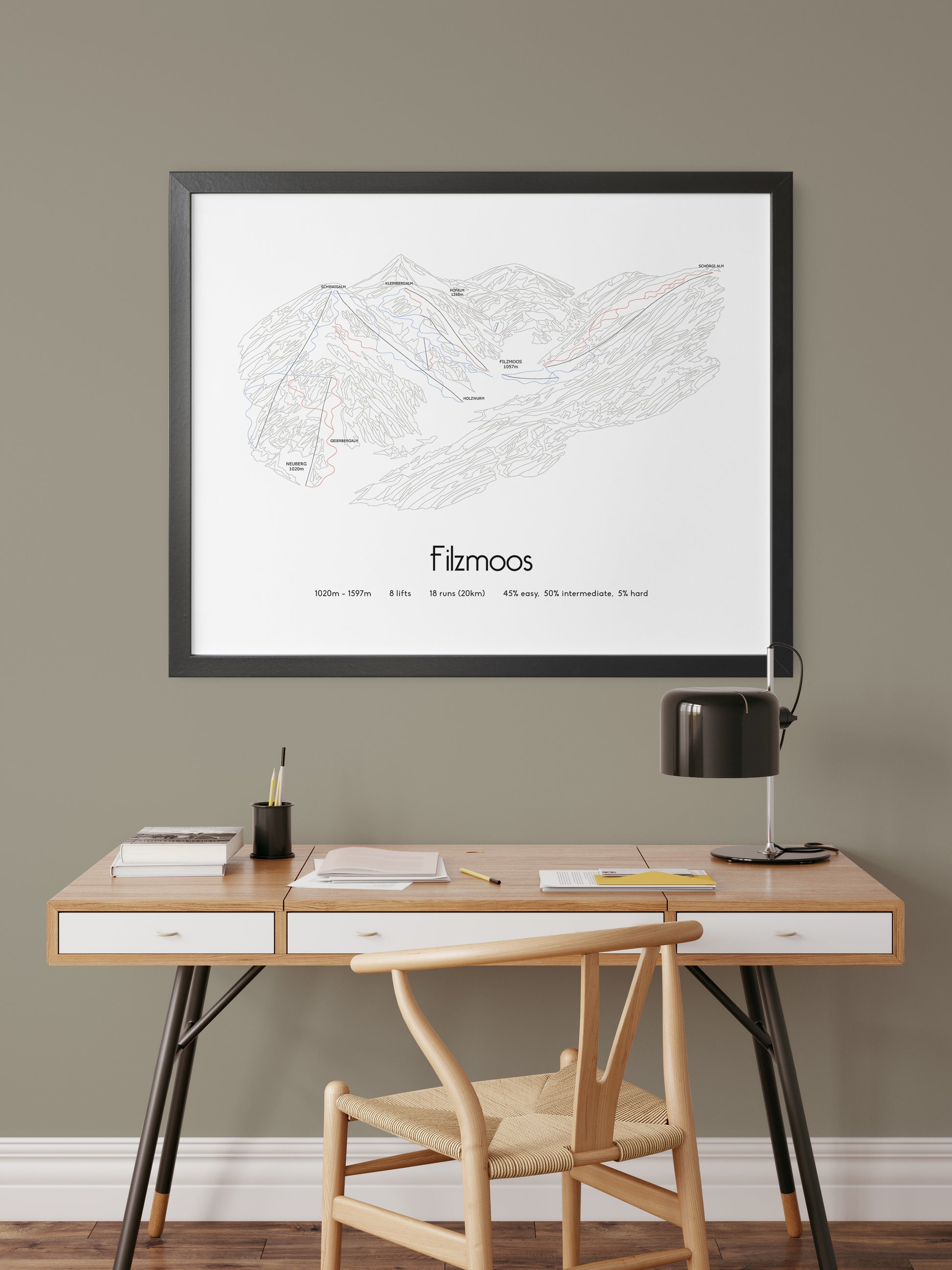 filzmoos mountain artwork desk