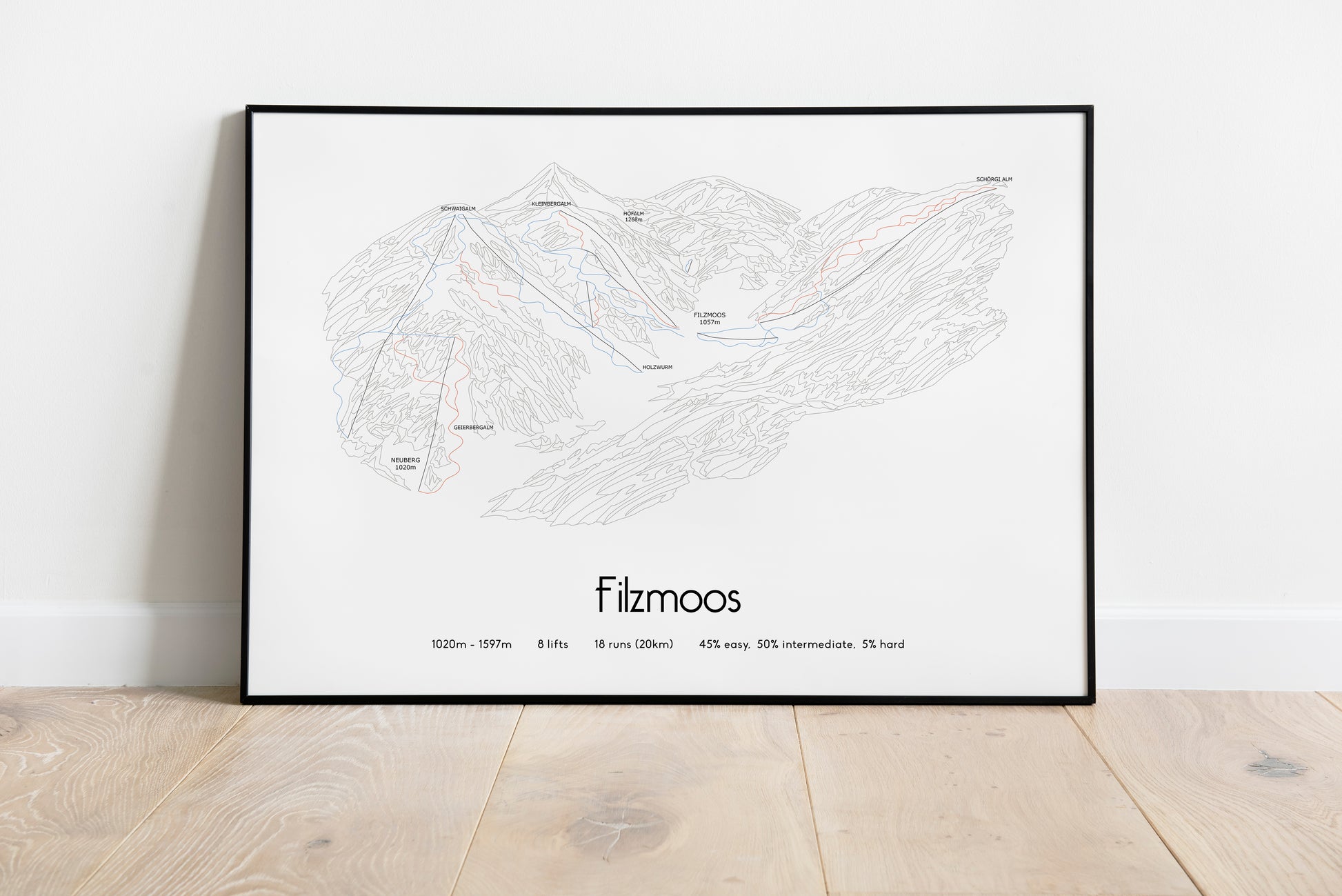 filzmoos mountain artwork black frame