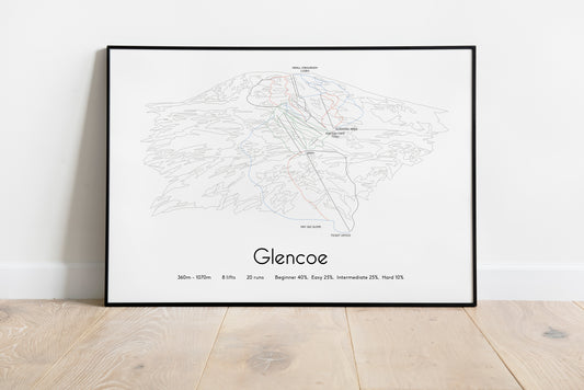 glencoe scotland mountain artwork black frame