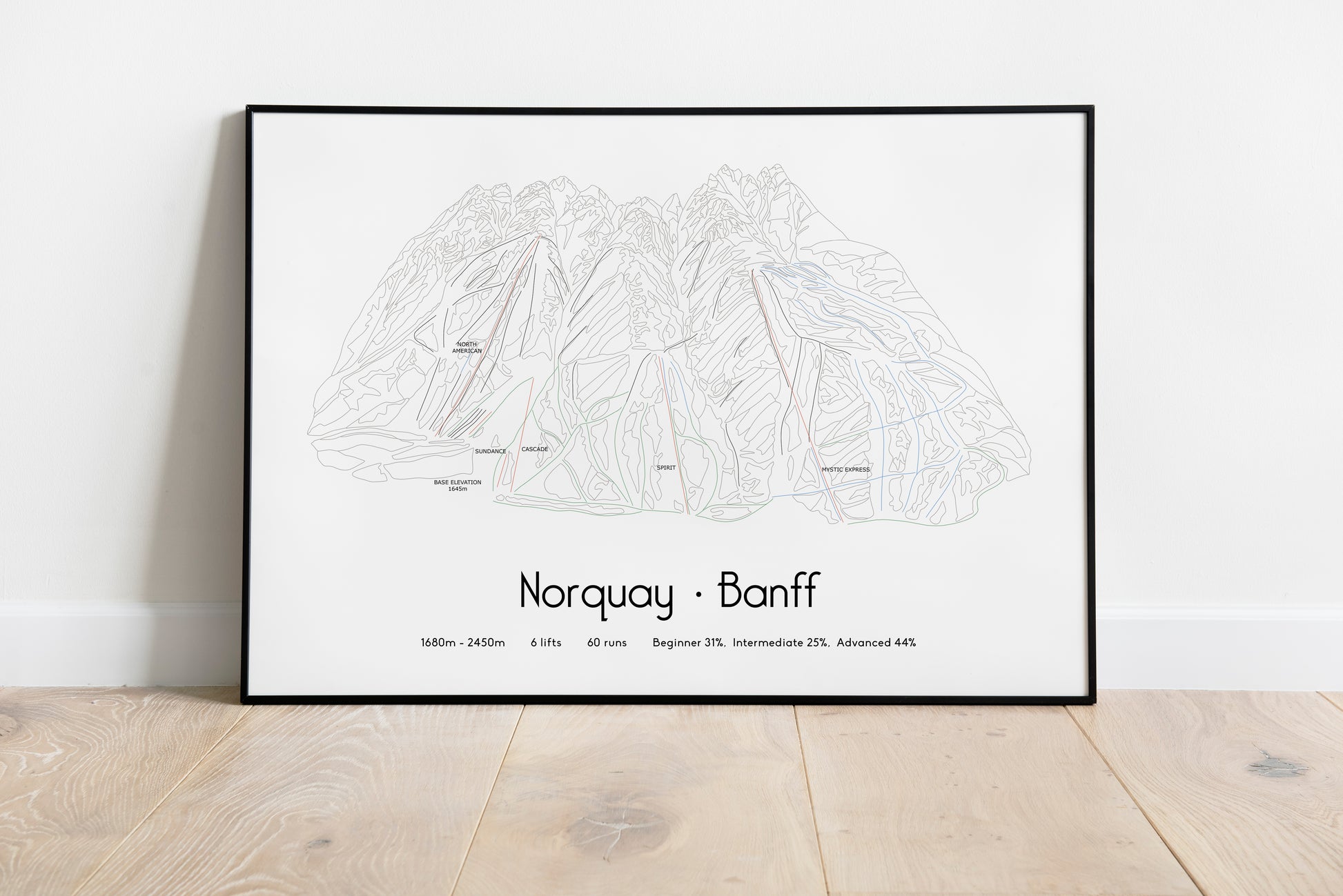 norquay banff mountain artwork black