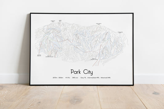 park city mountain artwork black frame