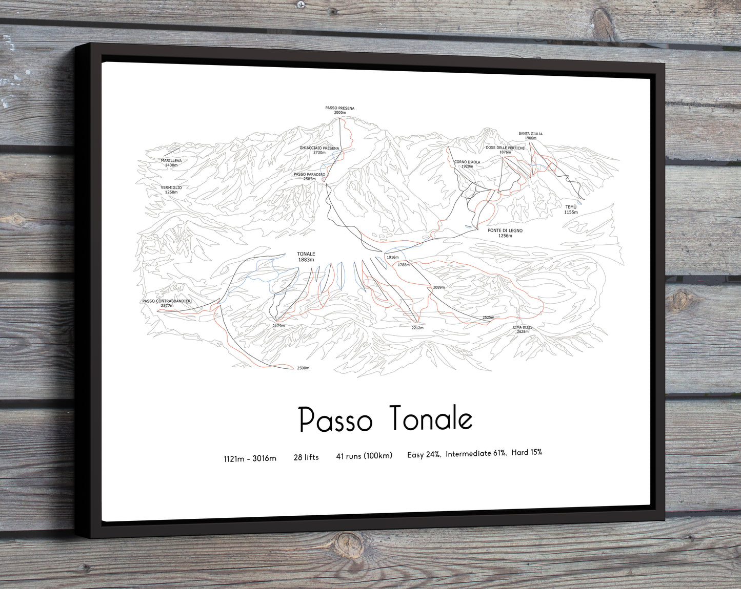 passo tonale ponte di legno mountain artwork wood