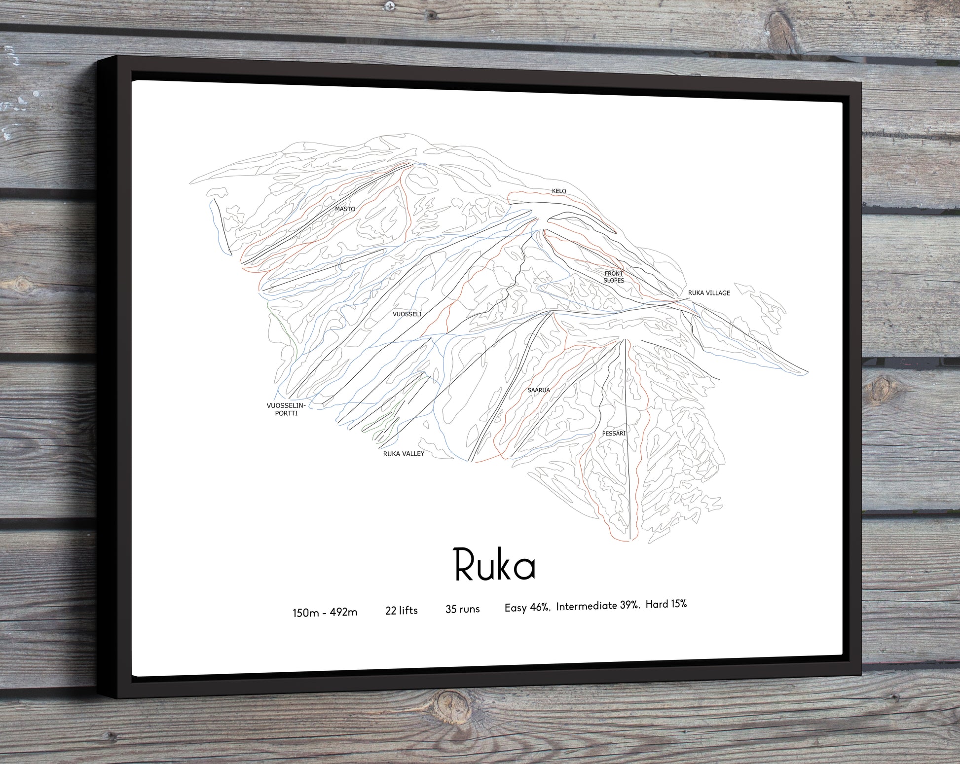 ruka finland mountain artwork wood