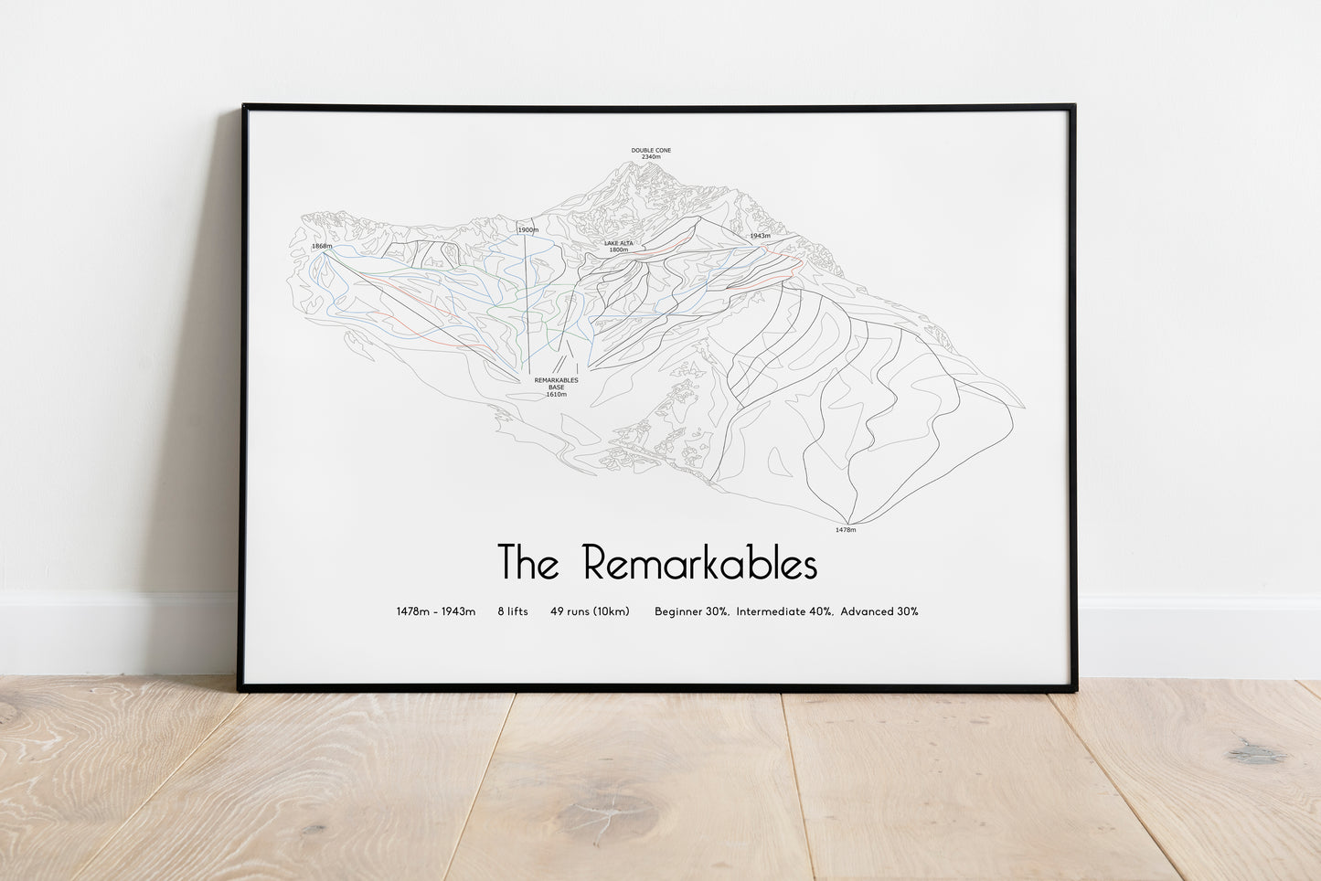 the remarkables mountain artwork black