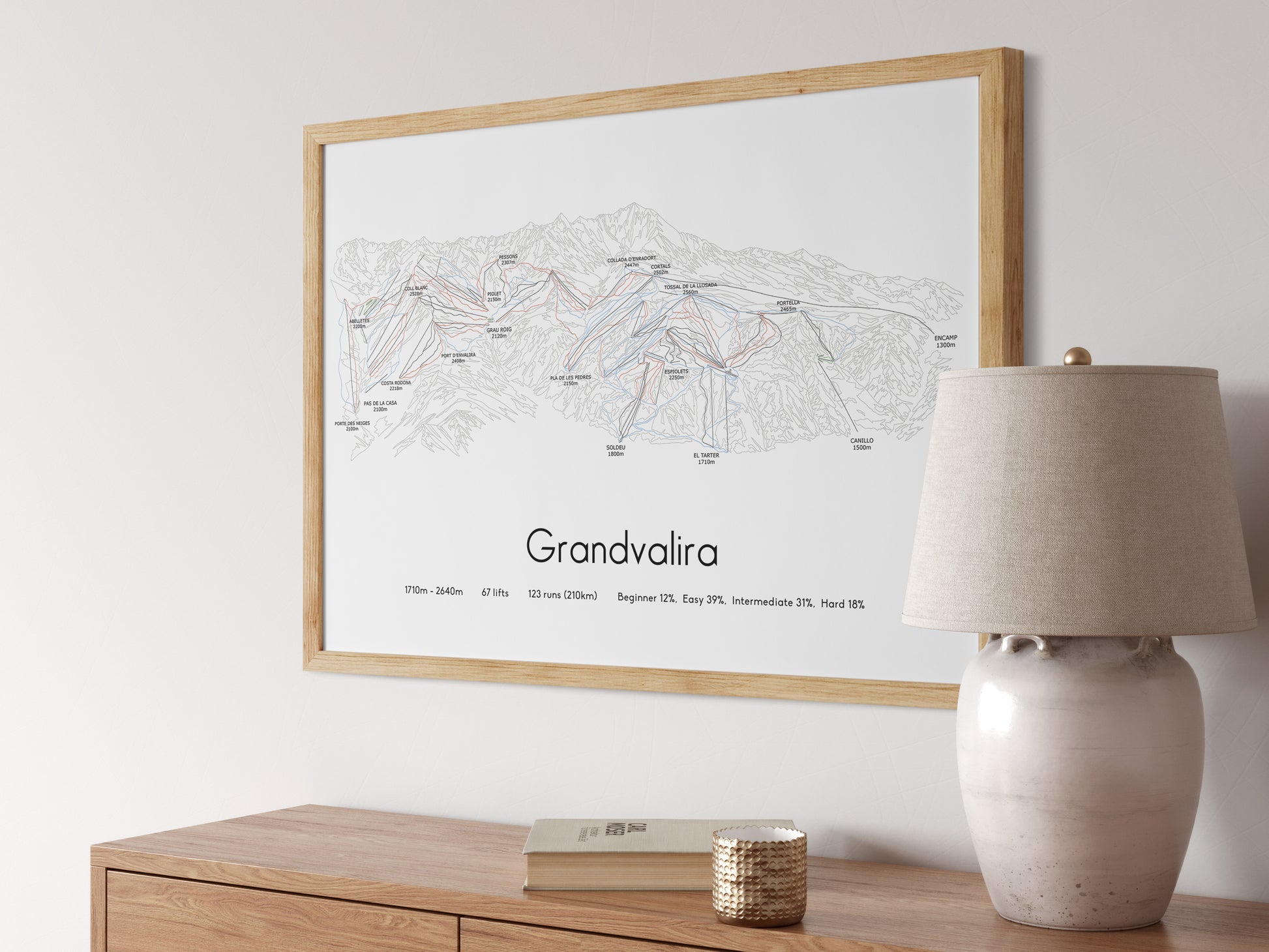 Grandvalira soldeu pas de la casa ski art print angled