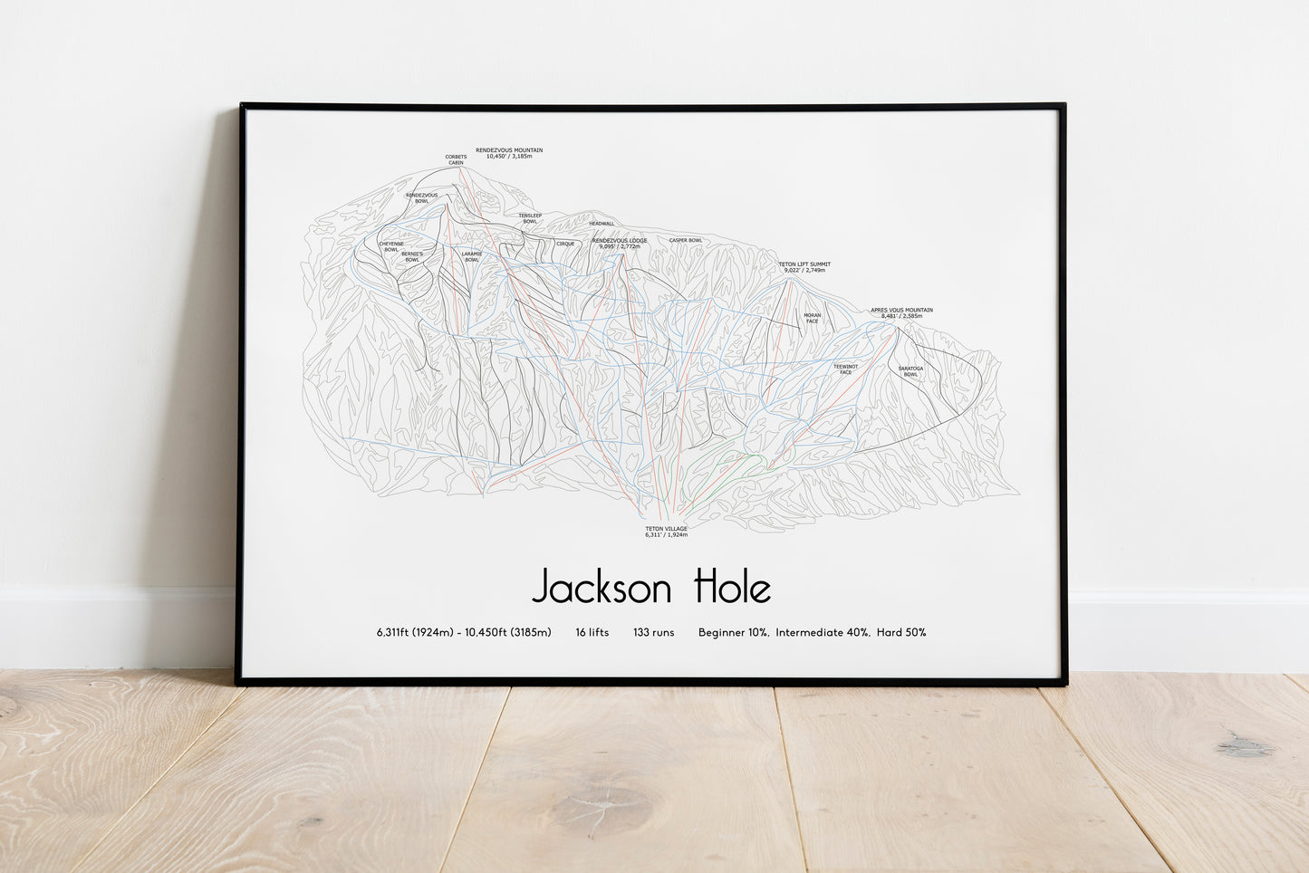 Jackson Hole mountain artwork black