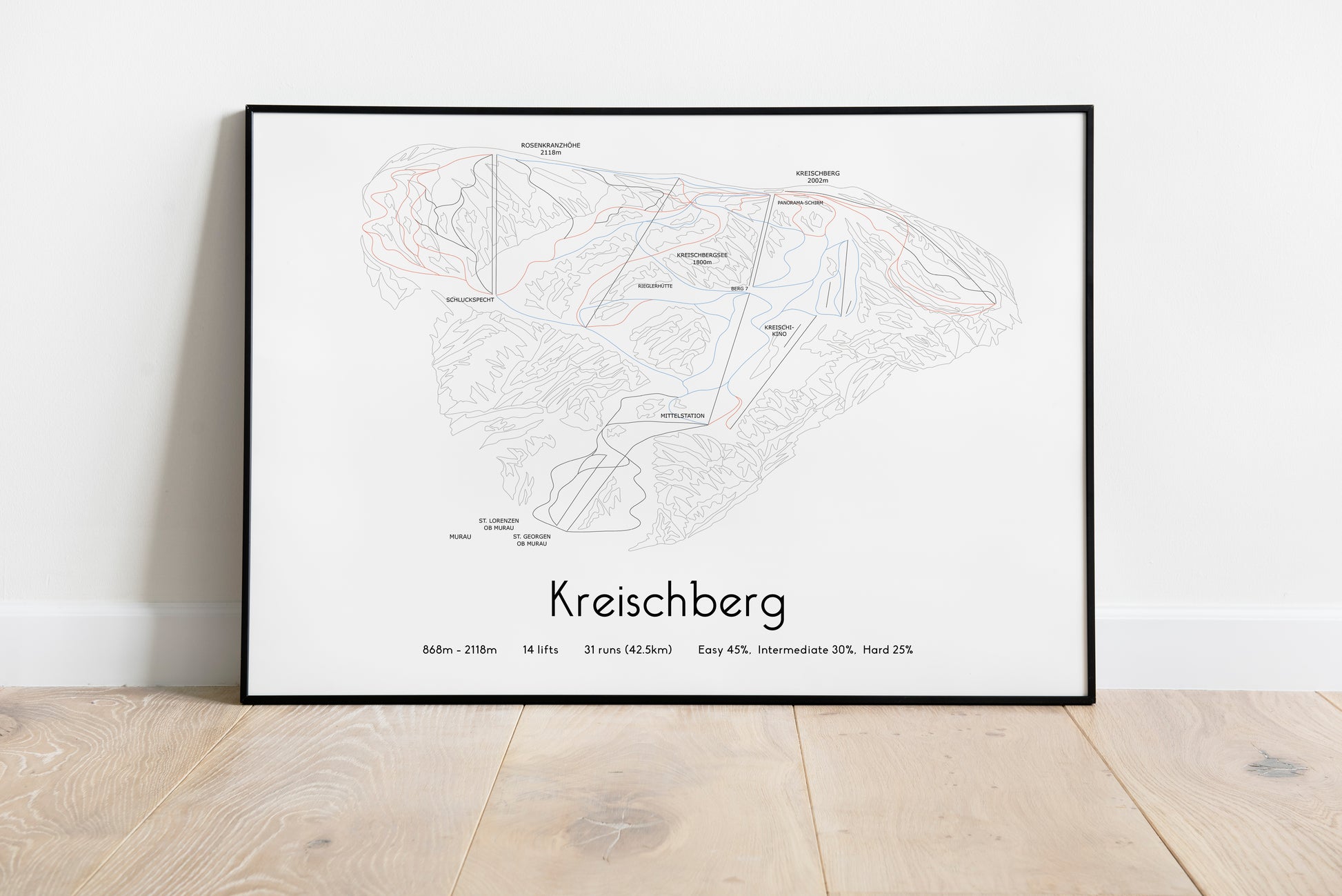 Kreischberg mountain artwork black