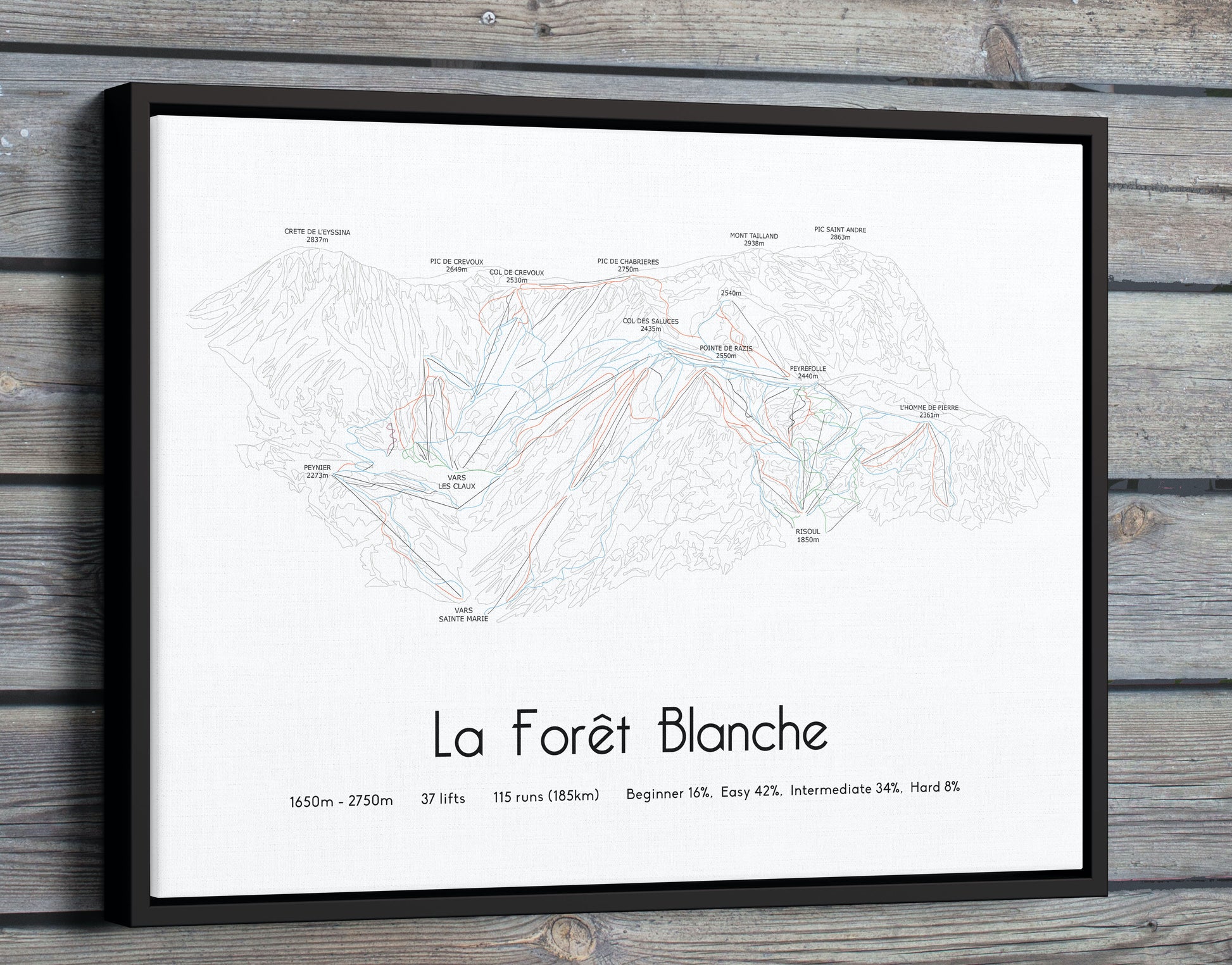 La Forêt Blanche . Vars . Risoul mountain artwork wood