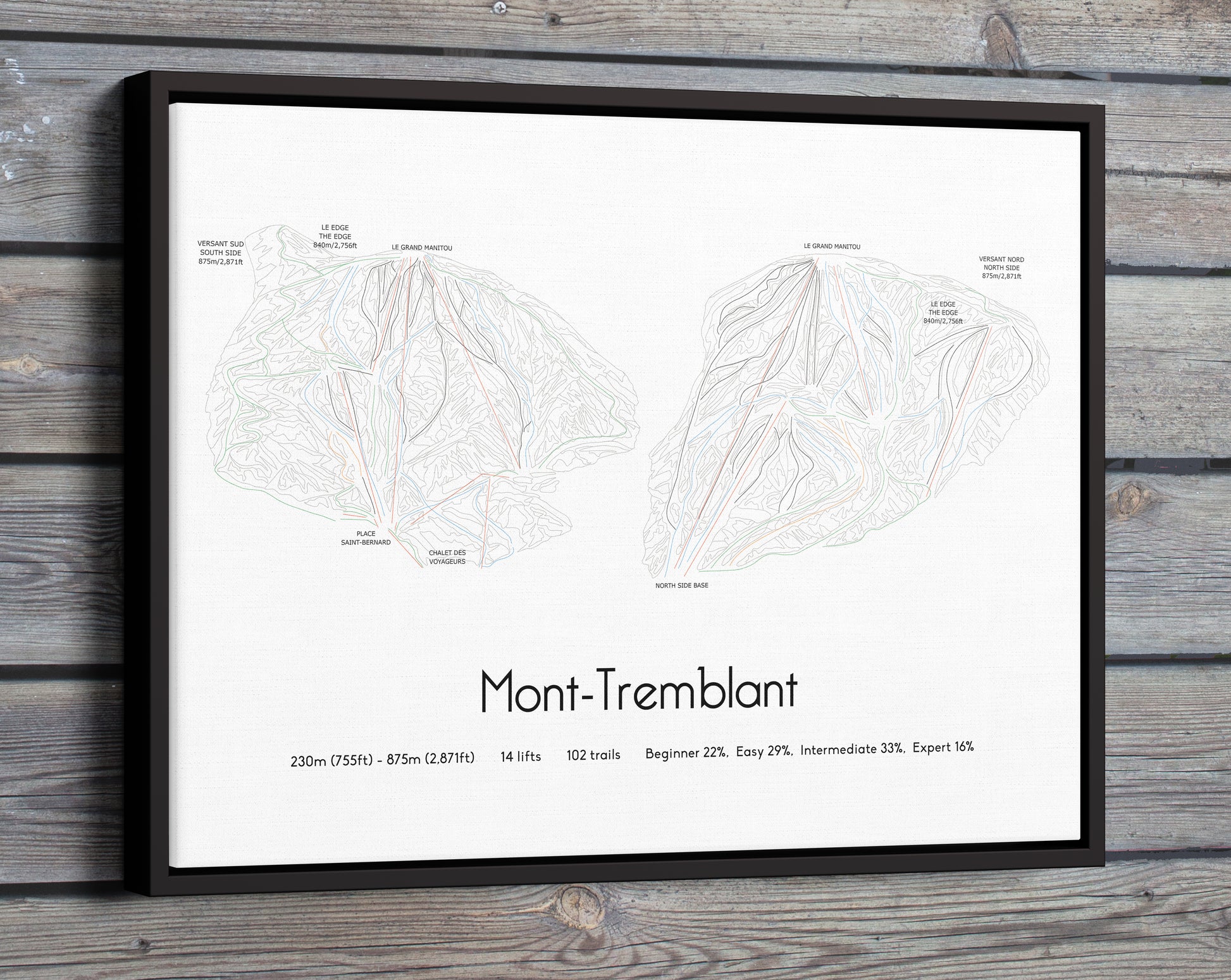 mont tremblant mountain artwork wood