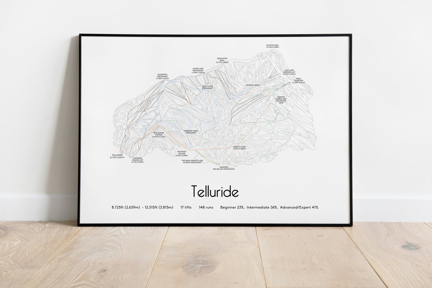 telluride mountain artwork black